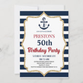 Nautique Anniversaire Invitation Fête Personnalisé (Devant)