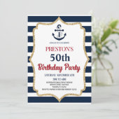 Nautique Anniversaire Invitation Fête Personnalisé (Debout devant)