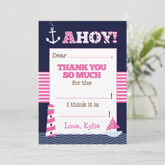Nautique Anniversaire Remplissez En Blanc Merci No (Debout devant)