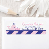 Nautique Baby shower baleine Étiquette de adresse  (En situation)