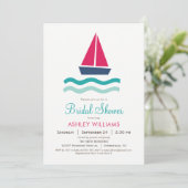 Nautique bateau à voile nuptiale Invitation douche (Debout devant)