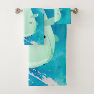 Nautique Bleu Cute Baleine Aquarelle Nourriture
