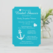 Nautique bleu turquoise invitation de douche nupti (Debout devant)