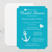 Nautique bleu turquoise invitation de douche nupti (Devant / Derrière)