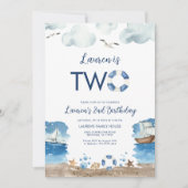 Nautique Deux 2e Invitation d'anniversaire (Devant)