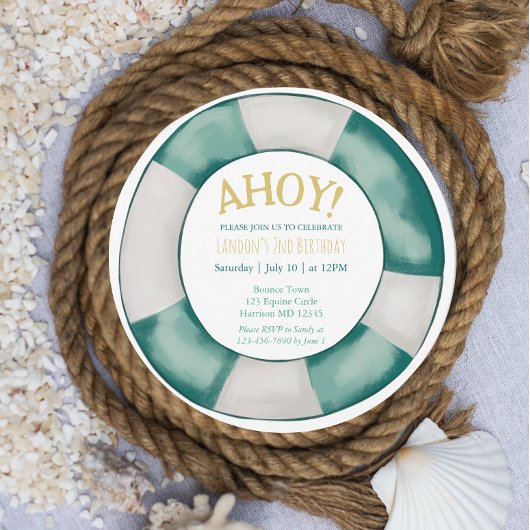 Nautique Garçons nager Anniversaire Invitation