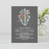 Nautique invitation de mariage de plage - tableau  (Debout devant)