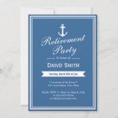 Nautique Marine Blue Retraite Party Invitations (Devant)