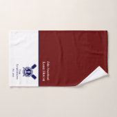 Nautique moderne Marine Bleu Monogram Lake House (Serviette à main)