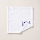 Nautique moderne Marine Bleu Monogramme Lac Maison (Gant de toilette)