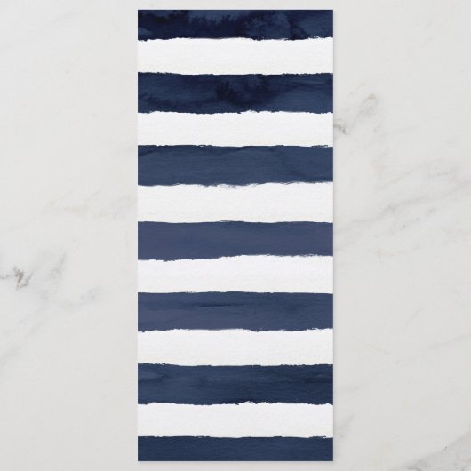 Nautique moderne | Menu Floral Mariage Dinner Menu (Dos)