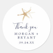 Nautique moderne | Sticker Favor Mariage Starfish (Devant)