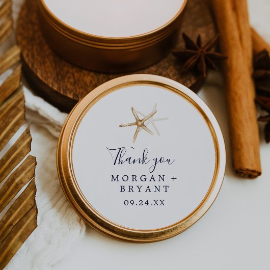 Nautique moderne | Sticker Favor Mariage Starfish