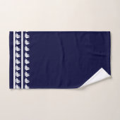 Nautique nom côtier Voilier Baleine Marine Bleu (Serviette à main)