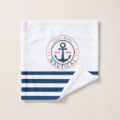 Nautique, Nom du bateau, Ancre Bleu de la Marine (Gant de toilette)