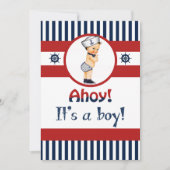 Nautique oh c'est une invitation de baby shower de (Devant)