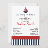 Nautique oh c'est une invitation de baby shower de (Dos)