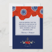 Nautique Rouge Bleu Bleu Anémones 📸 Merci photo (Dos)