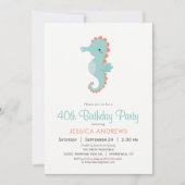 Nautique Seahorse Anniversaire Fête Invitation (Devant)