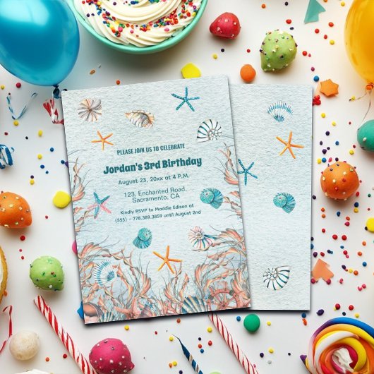 Nautique sous la mer 3e anniversaire Invitation