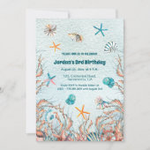 Nautique sous la mer 3e anniversaire Invitation (Devant)