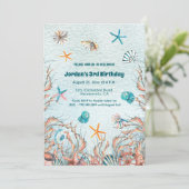 Nautique sous la mer 3e anniversaire Invitation (Debout devant)