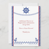 Nautique Twin Baby Boy Sprinkle Invitation (Dos)