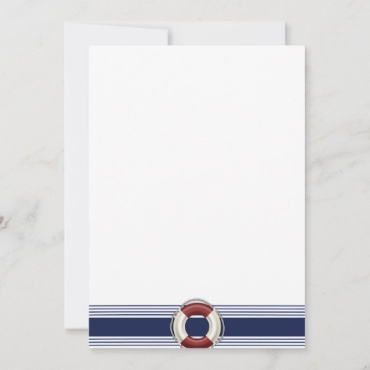 Nautiques Invitations De Mariage Blanches Avec Lif (Dos)