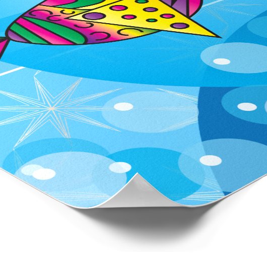 Nautisch Abstract kleurrijk visontwerp Poster (Hoek)