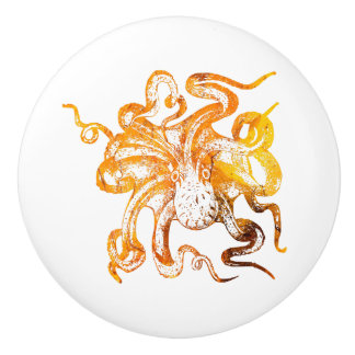 Nautisch-amberoctopus Keramische Knop