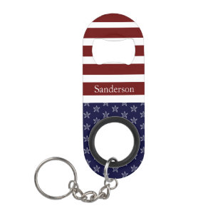 Nautisch-Amerikaanse vlag Rood-blauwe Starfish Cr Mini Flessenopener