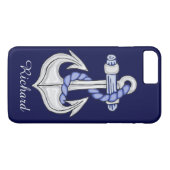 Nautisch Anchor Blue Case-Mate iPhone Case (Achterkant (Horizontaal))