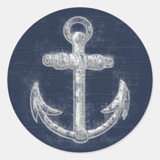  Nautisch Anchor Ronde Sticker (Voorkant)