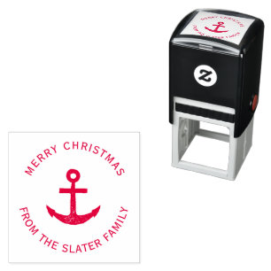 Nautisch anker aangepaste kerst zelfinktende stempel