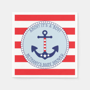 Nautisch Anker Baby shower Boy Patriottisch Servet