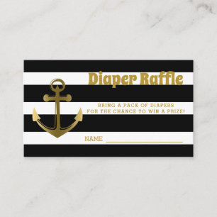 Nautisch Anker Baby shower Luier Raffle Tickets Informatiekaartje