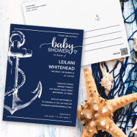 nautisch anker Baby shower marineuitnodiging