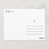 nautisch anker Baby shower marineuitnodiging Briefkaart (Achterkant)
