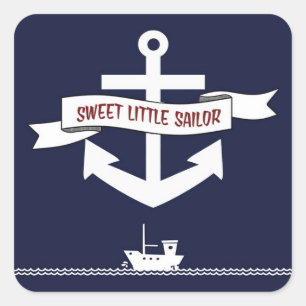Nautisch Anker Baby shower: Stickers