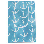 Nautisch Anker Blauw Baby shower Medium Cadeauzakje (Voorkant)
