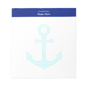 Nautisch anker & blauwe kop eenvoudige notitieblok