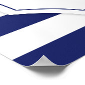 Nautisch anker blauwe streep groot Vrijgezellenfee Poster (Hoek)