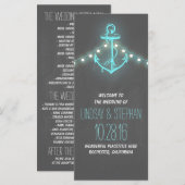 Nautisch Anker Chalkboard Wedding Programma (Voorkant / Achterkant)