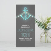 Nautisch Anker Chalkboard Wedding Programma (Staand voorkant)