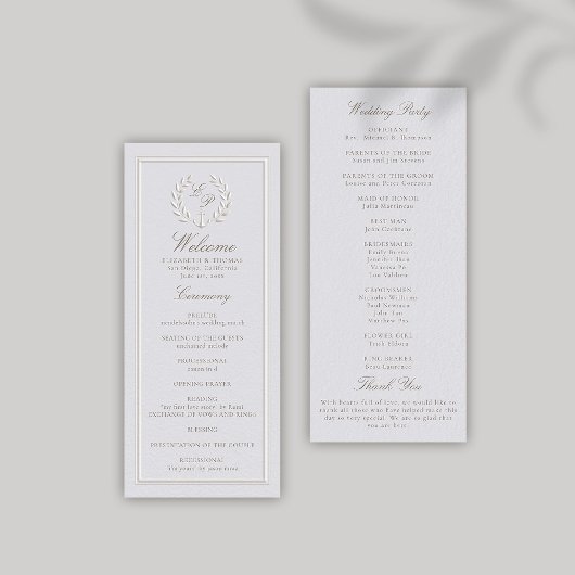 Nautisch anker Classic formele bruiloft programma