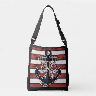 Nautisch anker crossbody tas