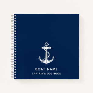 Nautisch anker Cruise swag kapiteins log Notitieboek