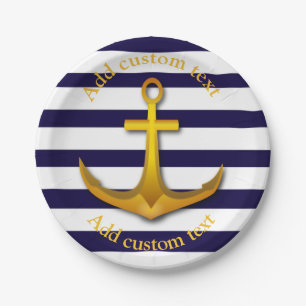 Nautisch anker Custom Party Paper Borden Papieren Bordje