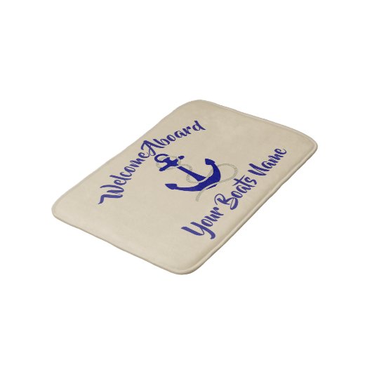 Nautisch anker en aangepaste bootnaam badmat (Gekanteld)
