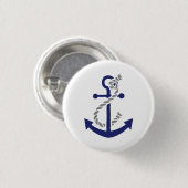 Nautisch anker en helling ronde button 3,2 cm (Voorkant /achterkant)